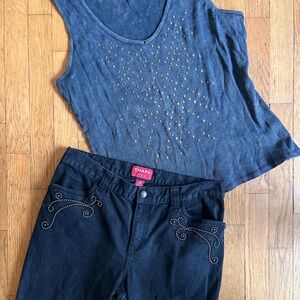 Studded Tank and Denim outfit bundle